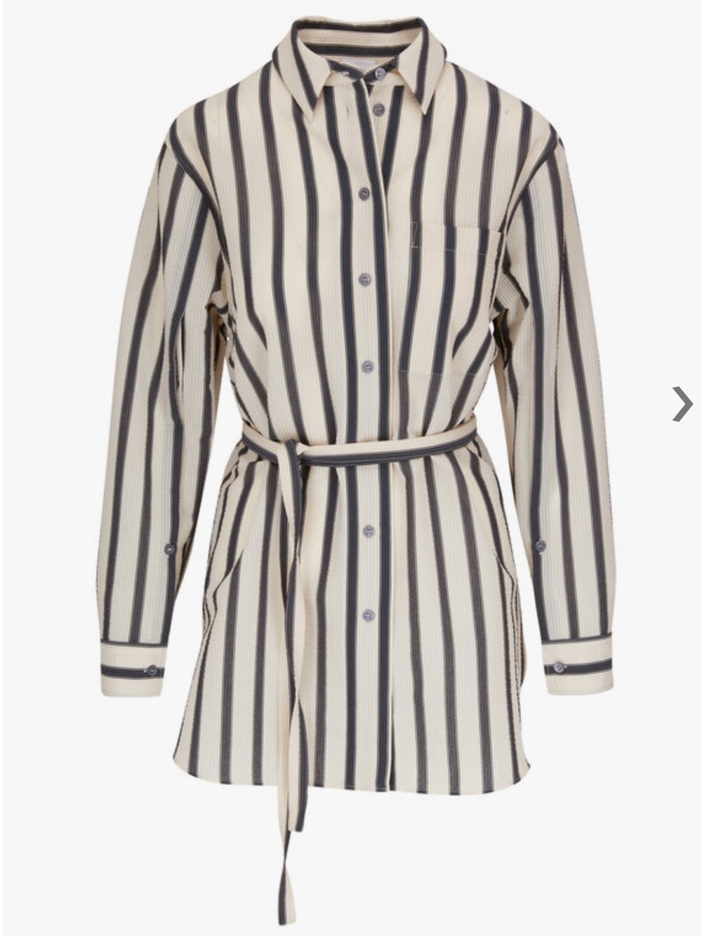 BOGNER Kiana Sand and Black Belted Seersucker Blouse